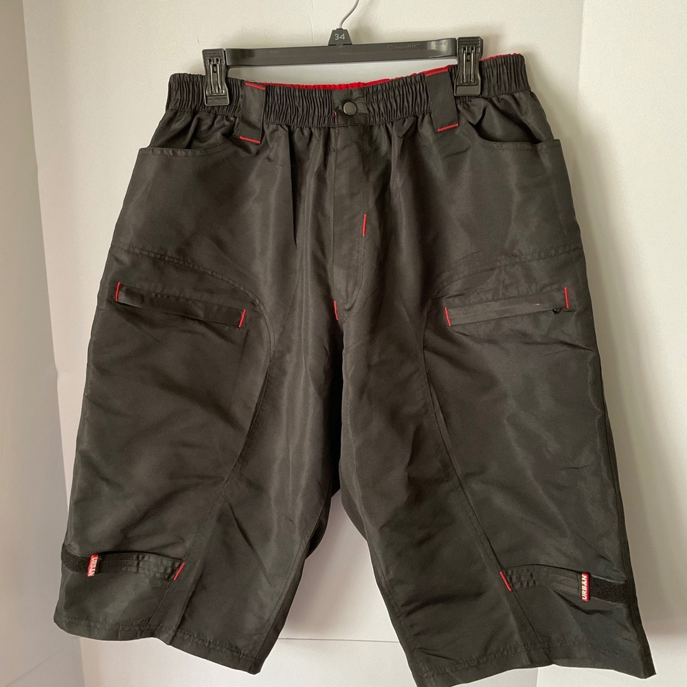 Urban Cycling Apparel Single Tracker MTB Shorts Black Red Cordura 3XL New